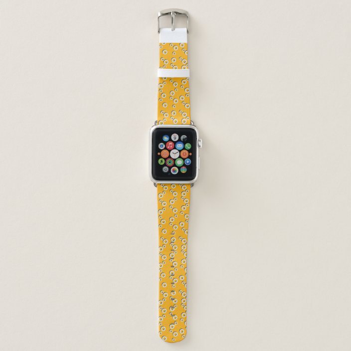White-hoops-on-Orange-Apple-Watch-Band-|-Zazzle.co.nz