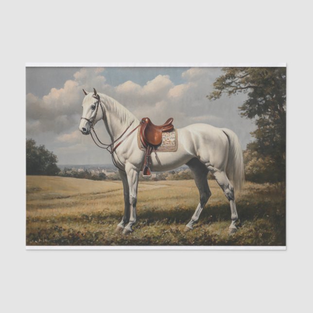 White Horse 1 Decoupage Paper (Front)