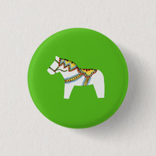 White Horse 3 Cm Round Badge