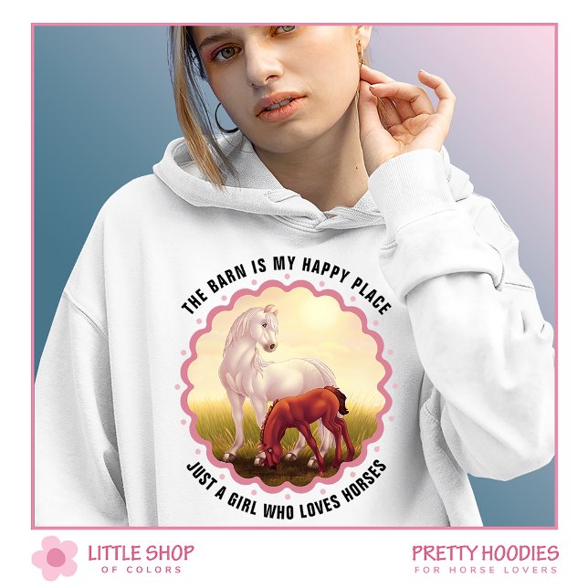 White Horse and Foal Customisable Hoodie (Creator Uploaded)
