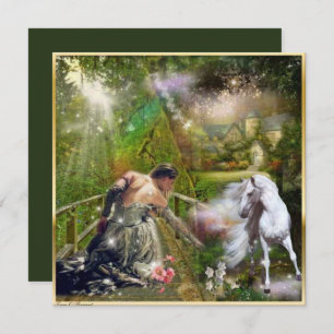 White Horse and Princess Fantasy Card