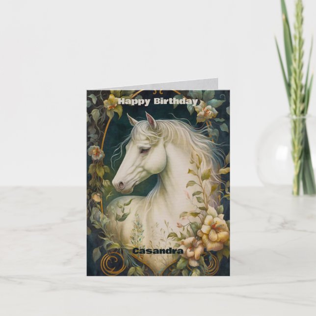White Horse Birthday Card (Front)