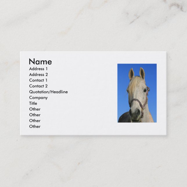 White Horse Business Card (Front)