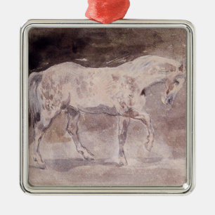 White Horse (by Eugene Delacroix) Metal Tree Decoration