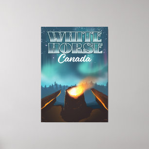 White Horse Canada travel poster Canvas Print