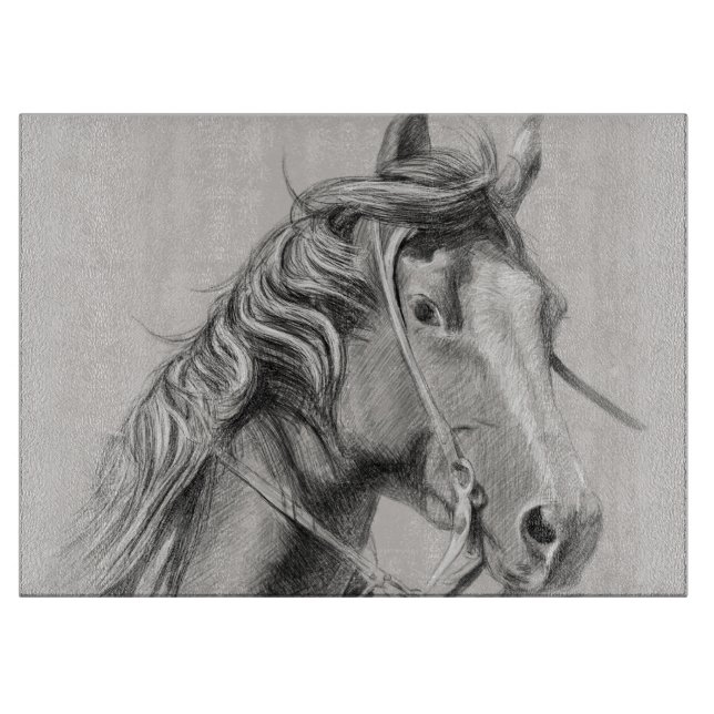 White Horse Cutting Board (Front)