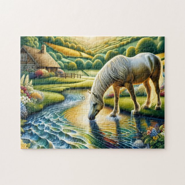 White Horse Farm Jigsaw Puzzle (Horizontal)