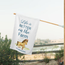 White Horse Farm Personalised House Flag