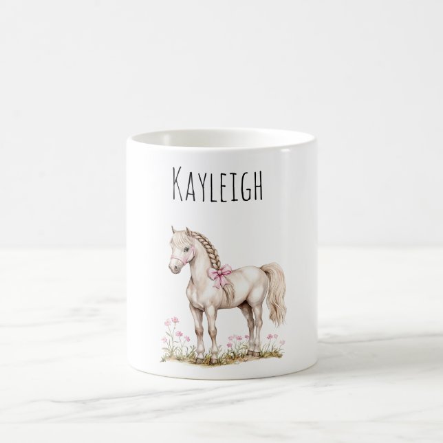 White Horse & Flowers Coffee Mug (Center)