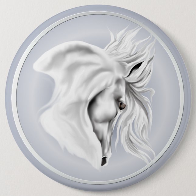 White Horse Head Button (Front)