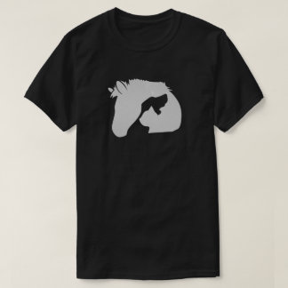 White Horse Head Silhouette With A Dog and Cat T-Shirt