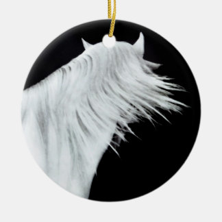 White Horse Head Three Panels Ceramic Tree Decoration
