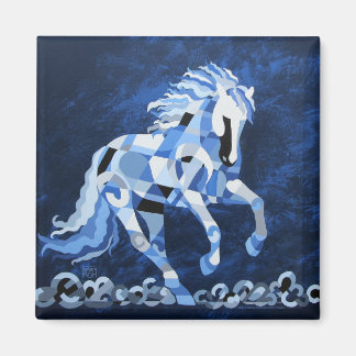 White Horse in the Moonlight Magnet