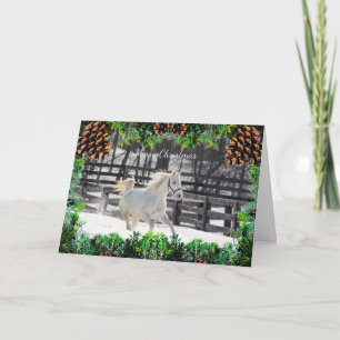 White Horse in the Snow Christmas Card