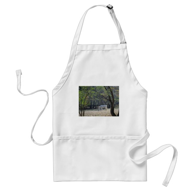 White Horse in trees Standard Apron (Front)