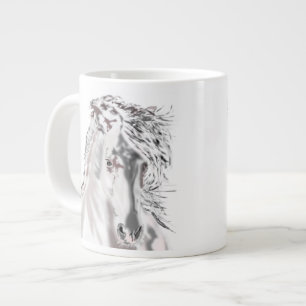 White Horse Large Coffee Mug