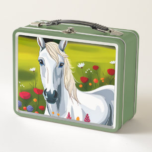 White Horse Metal Lunchbox
