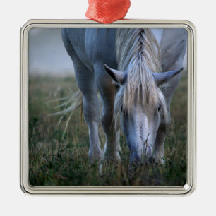 White Horse Metal Tree Decoration