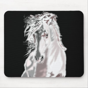 White Horse Mouse Pad