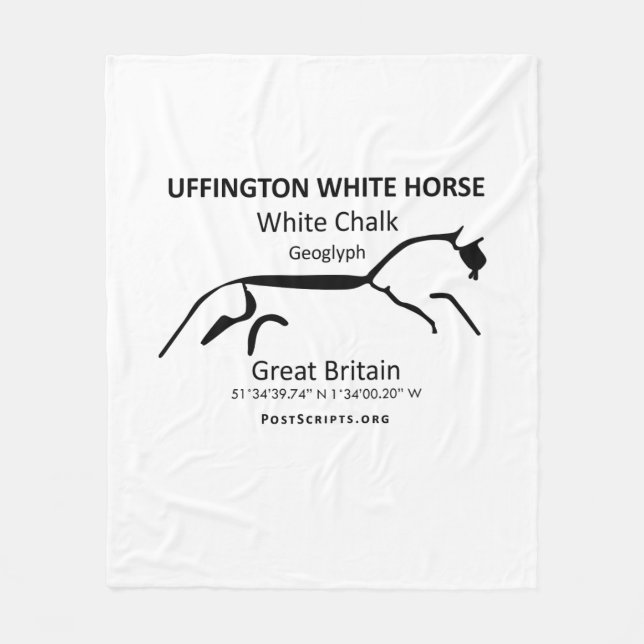 White Horse of Uffington Fleece Blanket (Front)