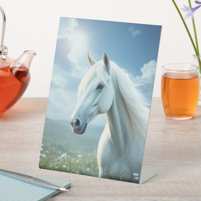 White Horse Pedestal Sign (In SItu)