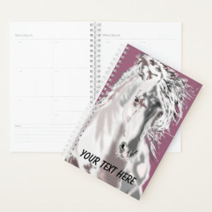 White Horse Planner with Custom Text