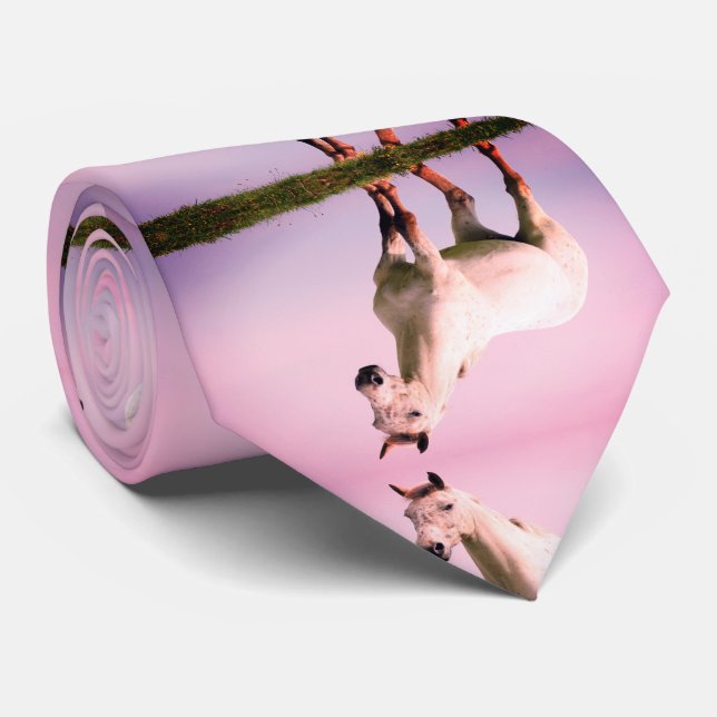 White Horse print Tie (Rolled)