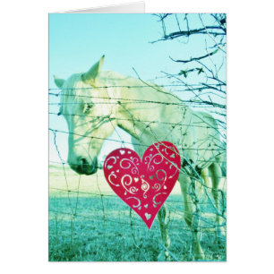 White Horse Red Heart Valentine