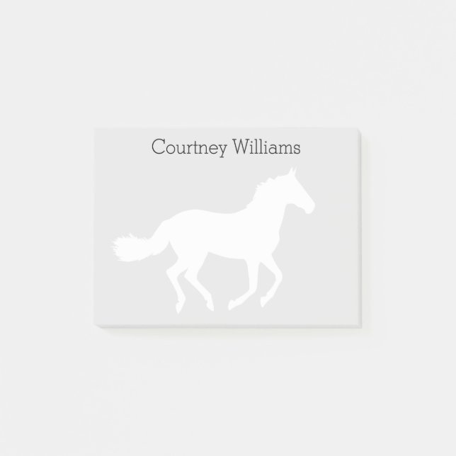 White Horse Silhouette with Name Post-it Notes (Front)