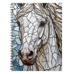 White Horse Stained Glass Journal For Horse Lovers