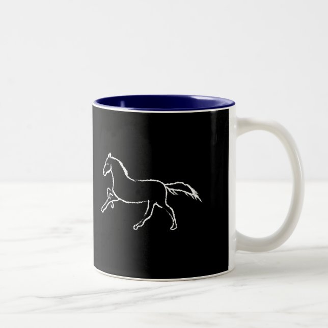 White horse Two-Tone coffee mug (Right)