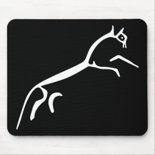 White Horse (Uffington Castle) - Black Mouse Pad