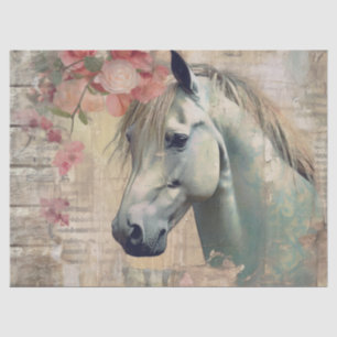 White Horse Vintage Decoupage Tissue Paper
