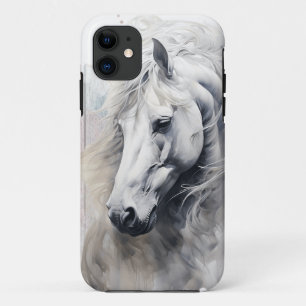 White Horse Watercolor Decoupage Case-Mate iPhone Case