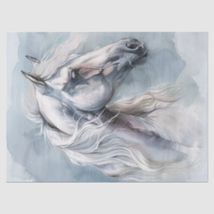White Horse Watercolor Decoupage Tissue Paper