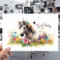 White Horse with Flowers and Butterflies Birthday