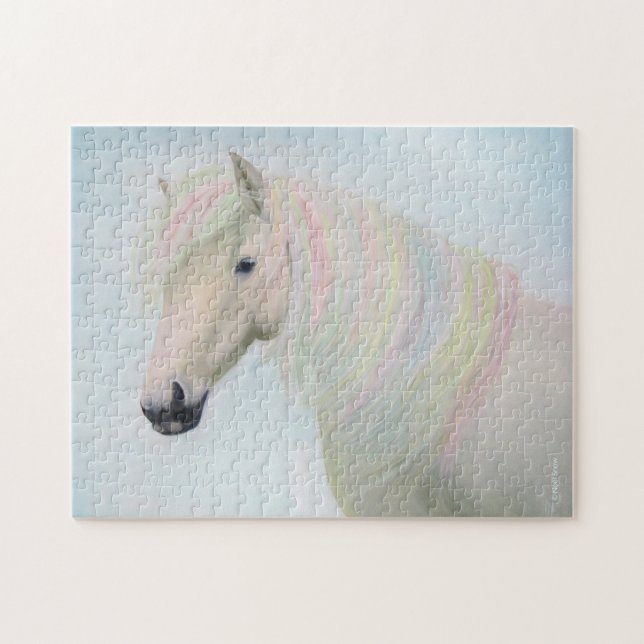White Horse with Pastel Hair Jigsaw Puzzle (Horizontal)