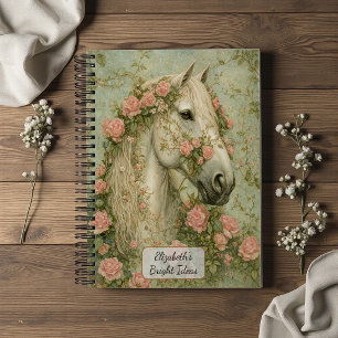 White Horse with Roses Notebook