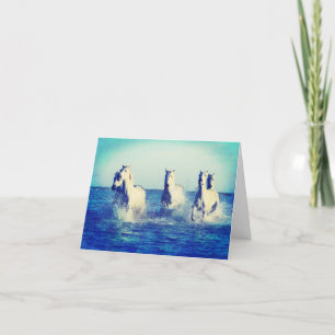White Horses in the Ocean Thank You Card