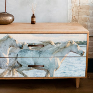 White Horses Racing Decoupage Tissue Paper