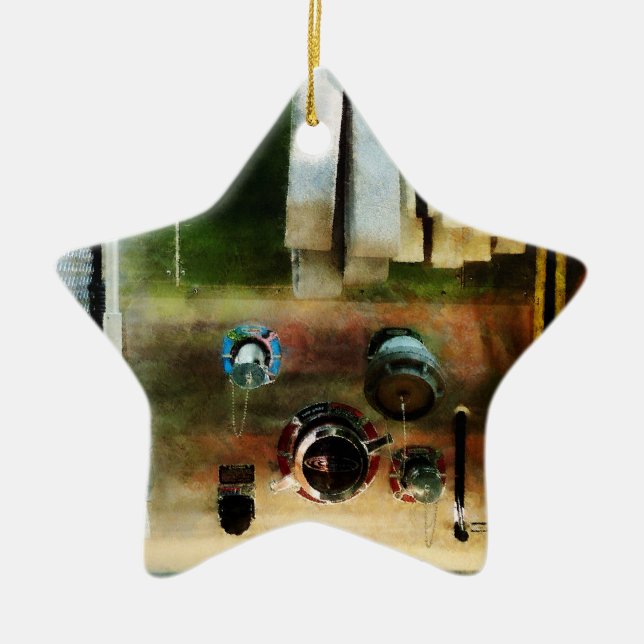 White Hose And Nozzles Ceramic Tree Decoration (Front)