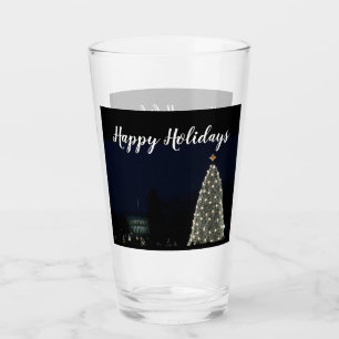 White House and National Tree Christmas Holiday DC Glass