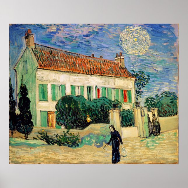 White House at Night, Vincent Van Gogh Poster (Front)