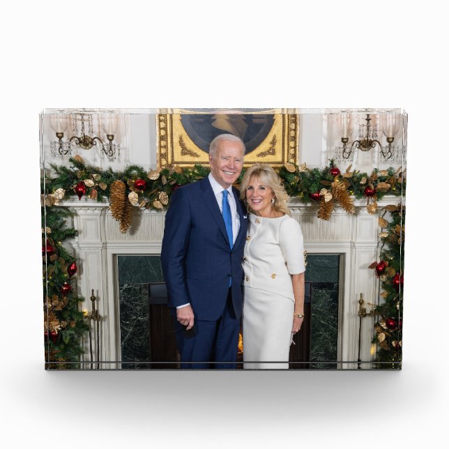White House Christmas President Joe Biden Photo Block (Front)