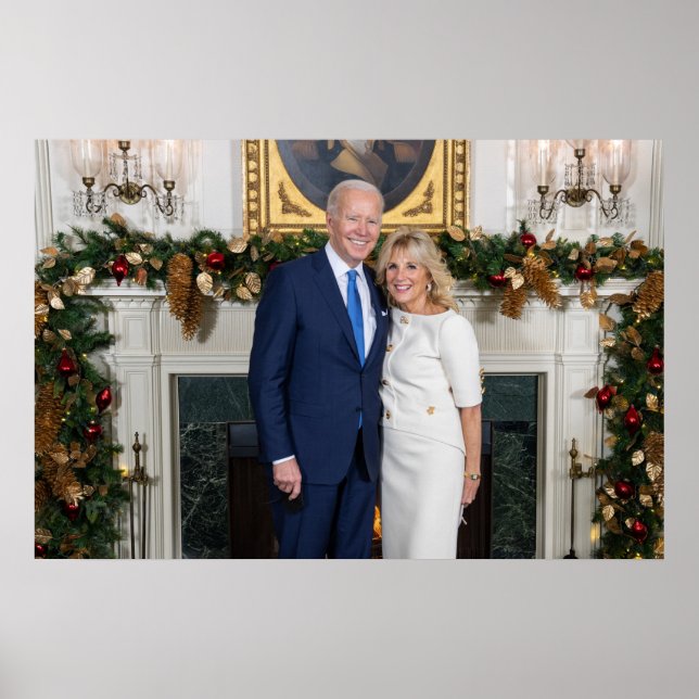 White House Christmas President Joe Biden Photo Poster (Front)