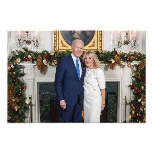 White House Christmas President Joe Biden Photo Print (Front)