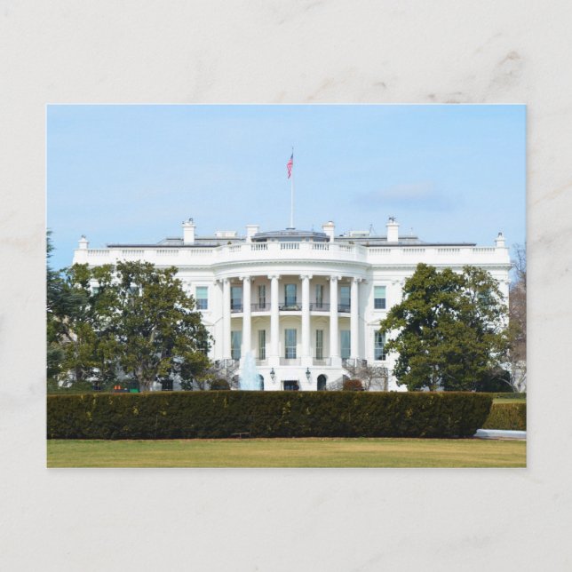White House From The Lawn Postcard (Front)