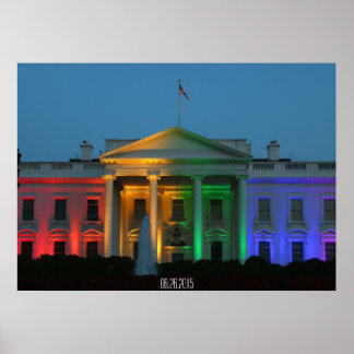 White House in Pride Colors, Marriage Rights, Poster