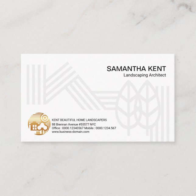 White House Landscape Outlines Landscaping Business Card (Front)