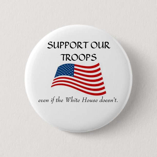 White House non support 6 Cm Round Badge (Front)